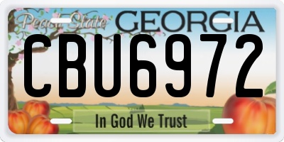 GA license plate CBU6972