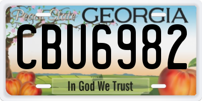 GA license plate CBU6982