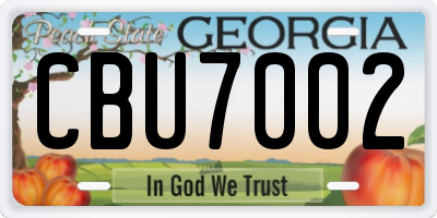 GA license plate CBU7002