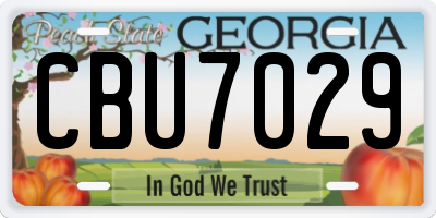 GA license plate CBU7029