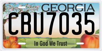 GA license plate CBU7035