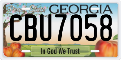 GA license plate CBU7058