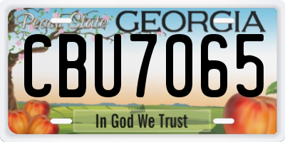 GA license plate CBU7065