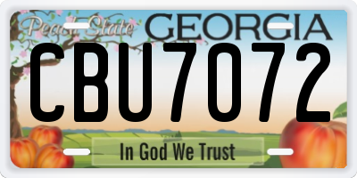 GA license plate CBU7072