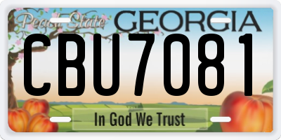 GA license plate CBU7081