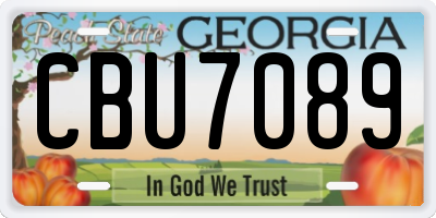 GA license plate CBU7089