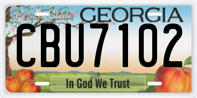 GA license plate CBU7102
