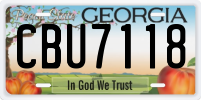 GA license plate CBU7118