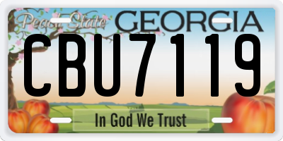 GA license plate CBU7119