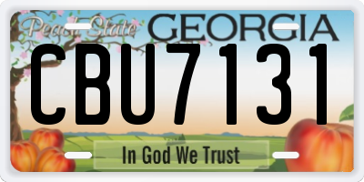 GA license plate CBU7131
