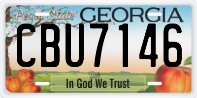 GA license plate CBU7146