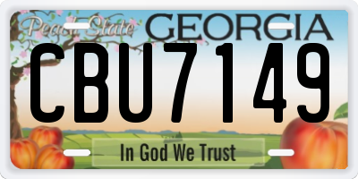 GA license plate CBU7149
