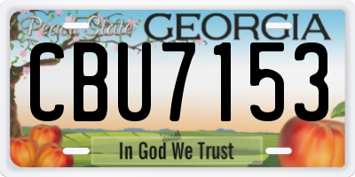 GA license plate CBU7153