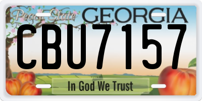 GA license plate CBU7157