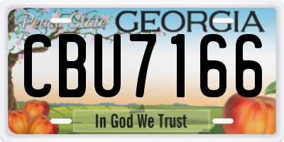 GA license plate CBU7166