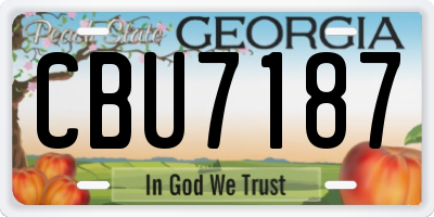 GA license plate CBU7187