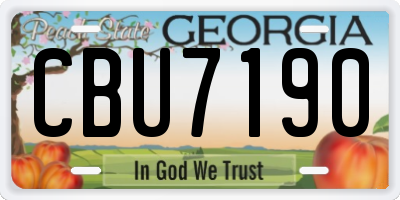 GA license plate CBU7190