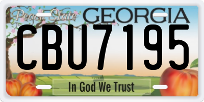 GA license plate CBU7195