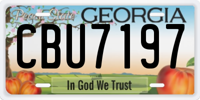 GA license plate CBU7197