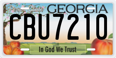GA license plate CBU7210