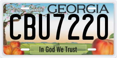 GA license plate CBU7220