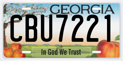 GA license plate CBU7221
