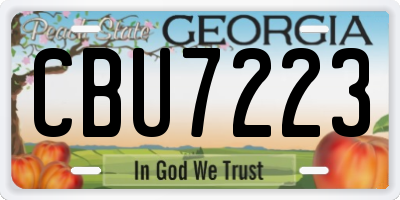 GA license plate CBU7223