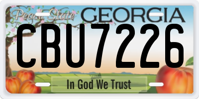 GA license plate CBU7226