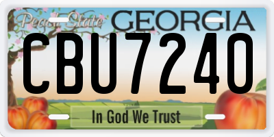 GA license plate CBU7240