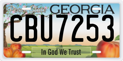 GA license plate CBU7253