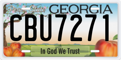 GA license plate CBU7271