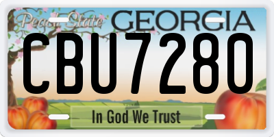 GA license plate CBU7280