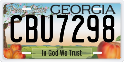 GA license plate CBU7298