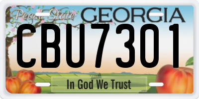 GA license plate CBU7301