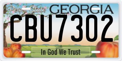GA license plate CBU7302