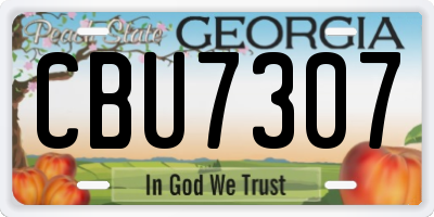 GA license plate CBU7307