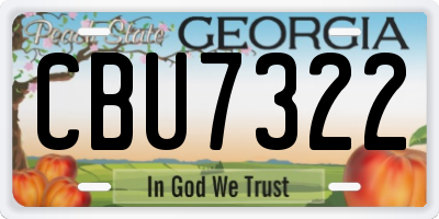 GA license plate CBU7322