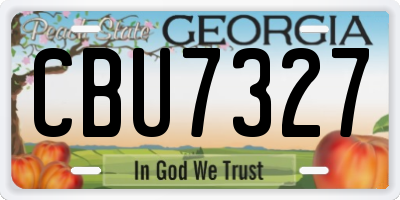 GA license plate CBU7327