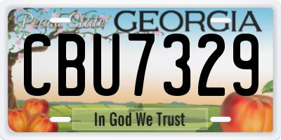 GA license plate CBU7329