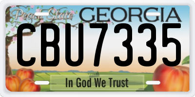 GA license plate CBU7335