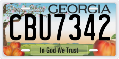 GA license plate CBU7342