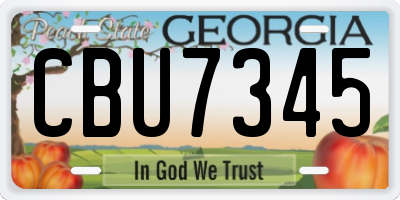 GA license plate CBU7345