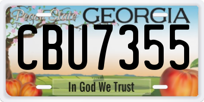 GA license plate CBU7355