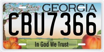 GA license plate CBU7366