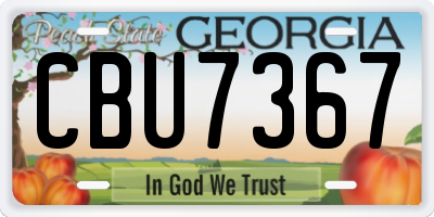 GA license plate CBU7367