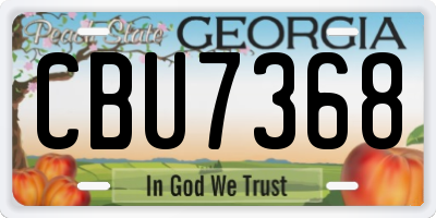 GA license plate CBU7368