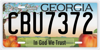 GA license plate CBU7372