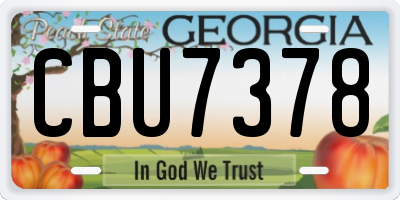 GA license plate CBU7378