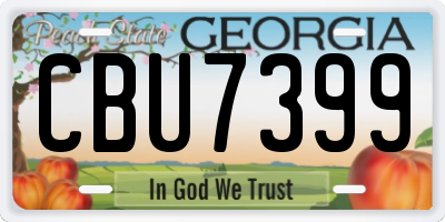 GA license plate CBU7399