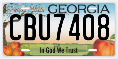 GA license plate CBU7408